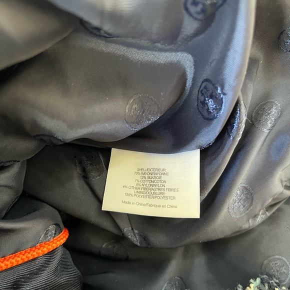 Tory Burch Danielle Tweed Evening Jacket Tweed Blazer Navy and White Size 0 - Picture 8 of 8